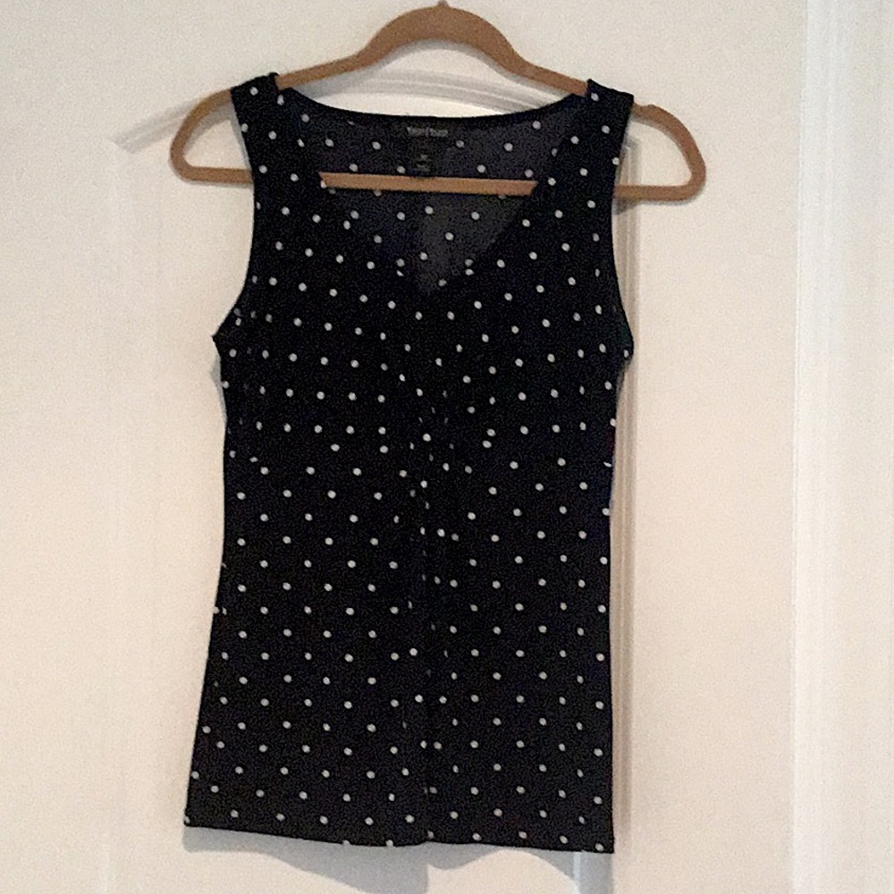 WHBM Black and white sleeveless top